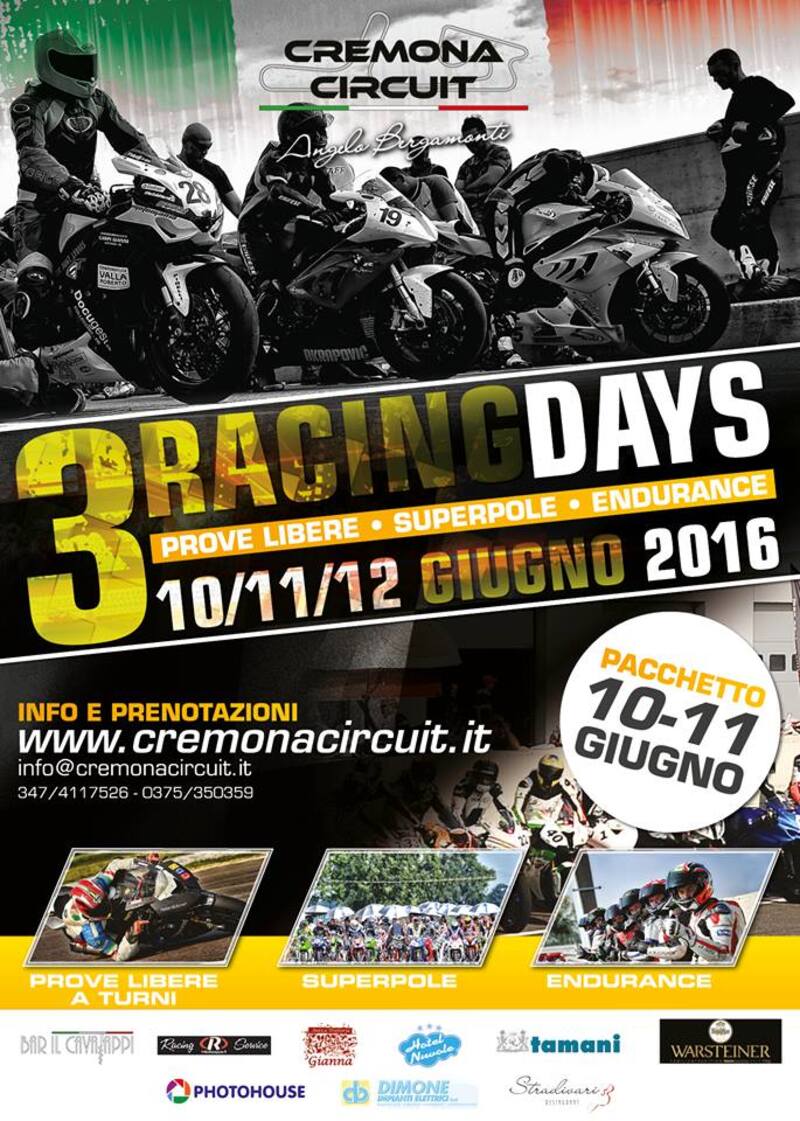 Un weekend di prove libere e musica al Cremona Circuit