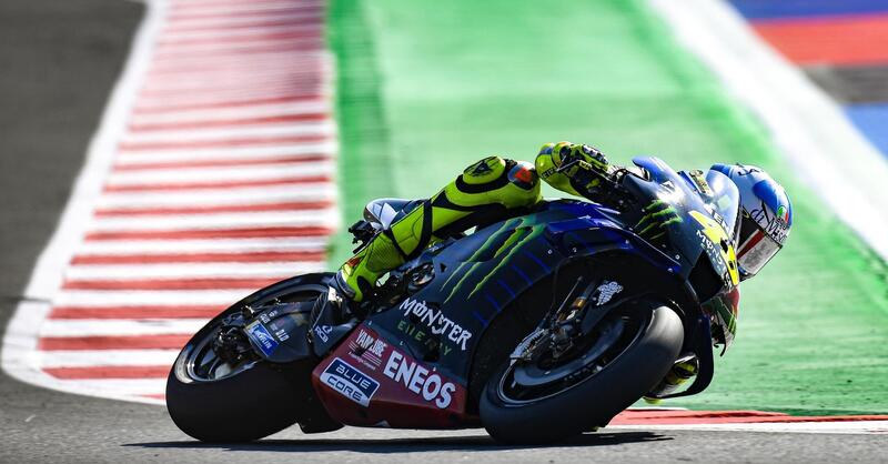 MotoGP 2020. GP di San Marino e della Riviera di Rimini. FP3: Valentino Rossi primo davanti alle altre Yamaha