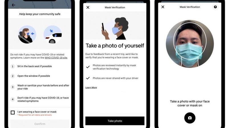 Uber: con &quot;Mask Verification&quot; al bando chi non usa la mascherina