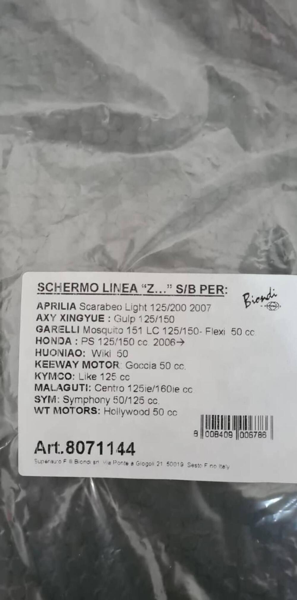 PARABREZZA KYMCO HONDA MALAGUTI APRILIA SYM Biondi (2)