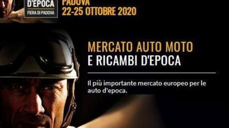 Al via, da oggi, Auto e Moto d&#039;Epoca 2020 a Padova Fiere