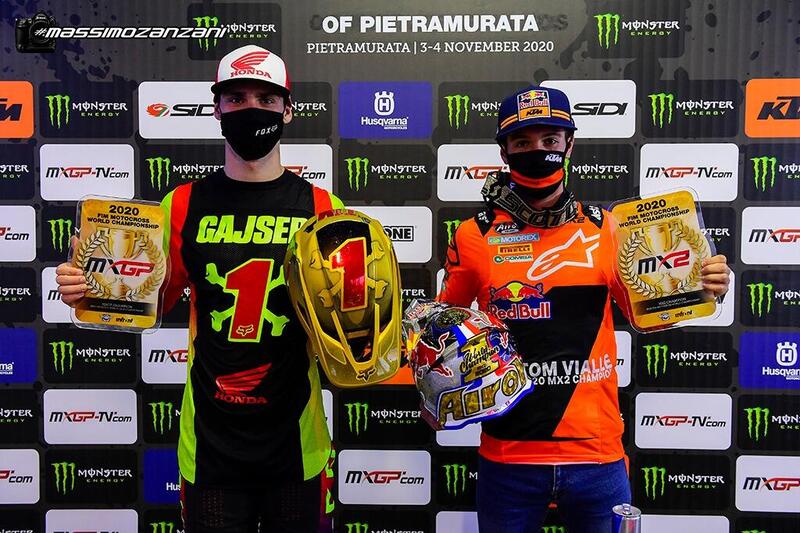 MX 2020. Tim Gajser e Tom Vialle si aggiudicano i titoli MXGP e MX2 a Pietramurata