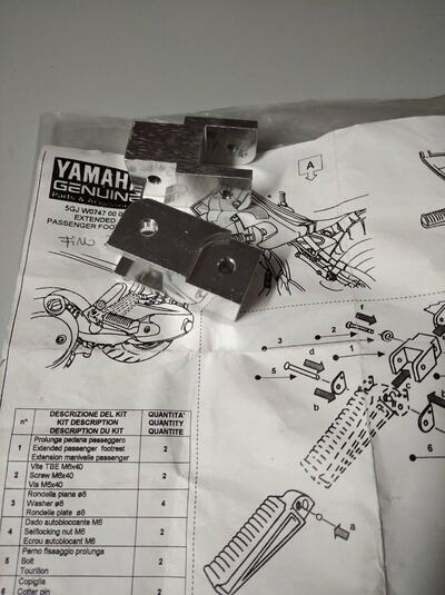 PEDANE PASSEGGERO ESTENSIONE YAMAHA TMAX 500