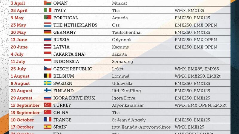 MX. Presentato il calendario 2021