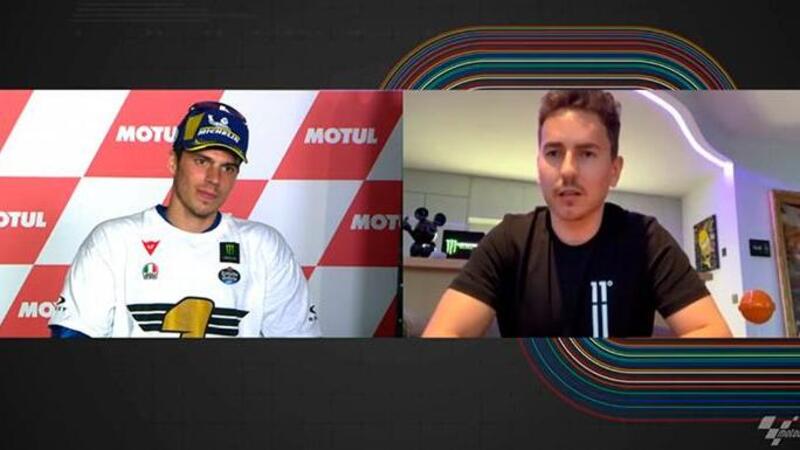 Jorge Lorenzo: complimenti (con gaffe) in diretta a Joan Mir