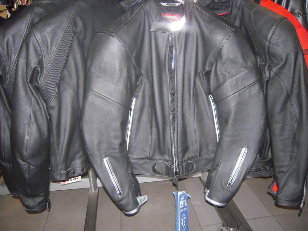 GIACCA MOTO IN PELLE NERA GIMOTO TG. 52