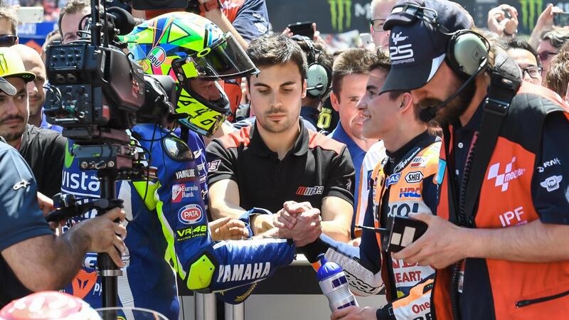 MotoGP 2016. Rossi: &quot;Stretta di mano con Marc, era la cosa giusta&quot;