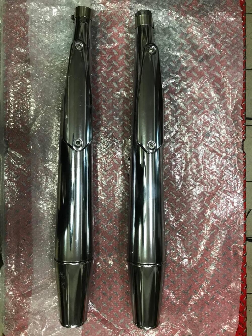 Marmitte Calif.Vintage completa di collettori VV Moto Guzzi