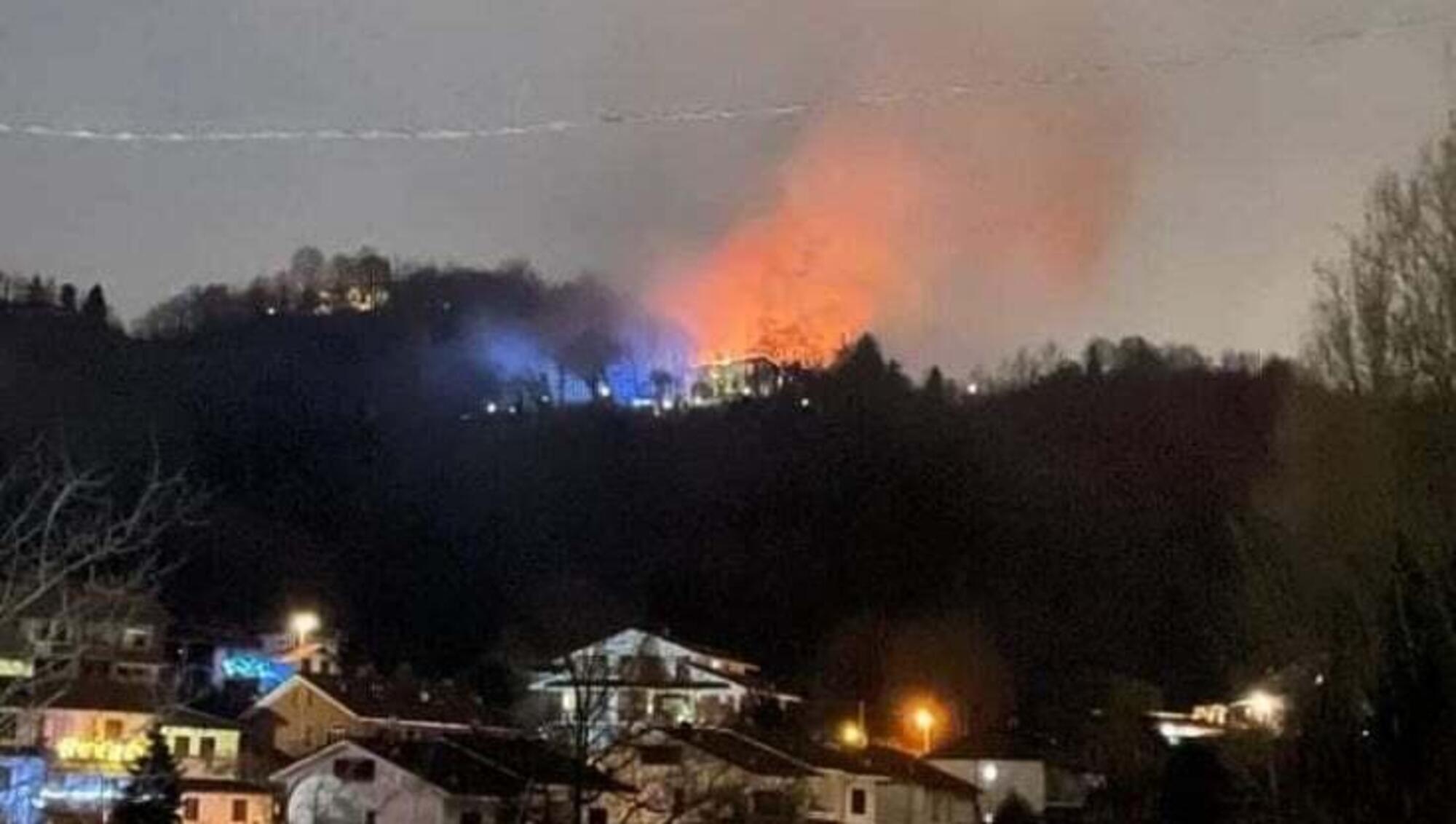 Villa Montezemolo in fiamme