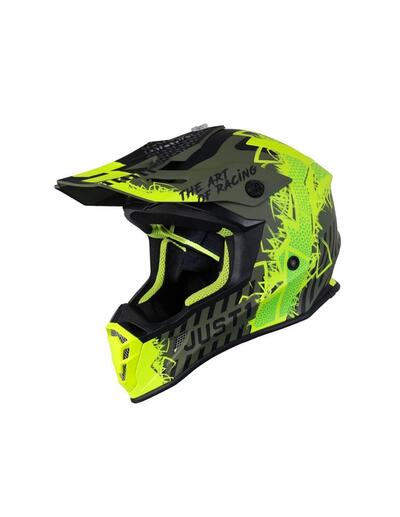 CASCO Moto Just1 J38 Mask - Flo Yellow/Black/Gr