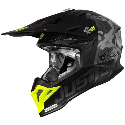 Casco Just-1 J39 Kinetic Camo Grigio Giallo Just1