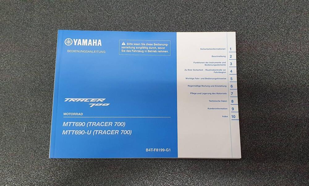 USO E MANUTENZIONE MANUALE YAMAHA TRACER 700