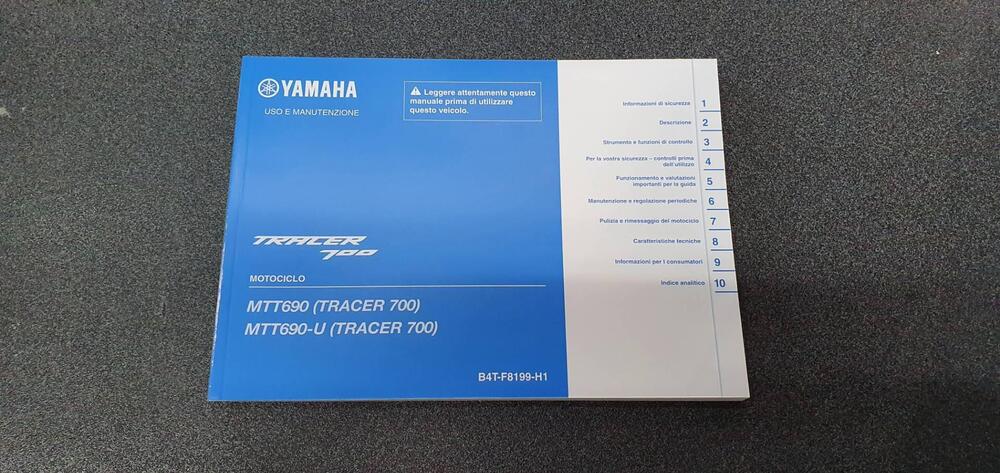 USO E MANUTENZIONE MANUALE YAMAHA TRACER 700
