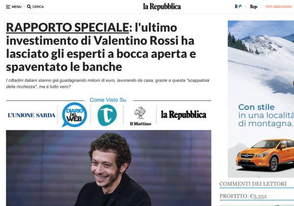 La truffa di Valentino Rossi (ma lui non c&rsquo;entra niente) 