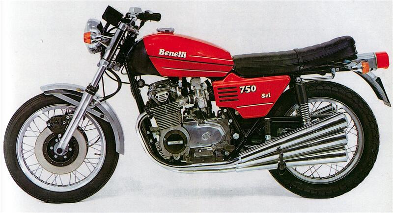 La Benelli 750 Sei &egrave; stata presentata nel 1972 ed &egrave; entrata in produzione dopo circa due anni dopo. In pratica il motore era quella della 500 (copia dell&rsquo;Honda di eguale cilindrata) al quale erano stati aggiunti due cilindri. La distribuzione era monoalbero a due valvole con comando a catena centrale