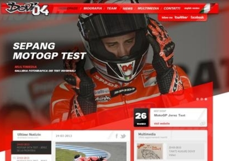 Dovizioso cambia look... al suo sito Internet