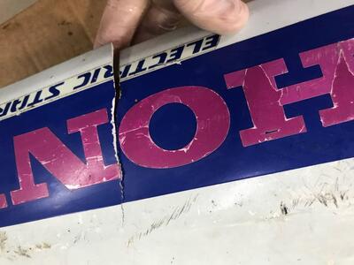 Honda Carena lat sx NSR 125 bianca-rosa SL