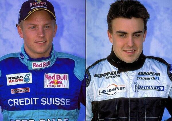 20 anni fa l&#039;esordio di Raikkonen e Alonso: il carattere in pista lo portano ancora loro due 