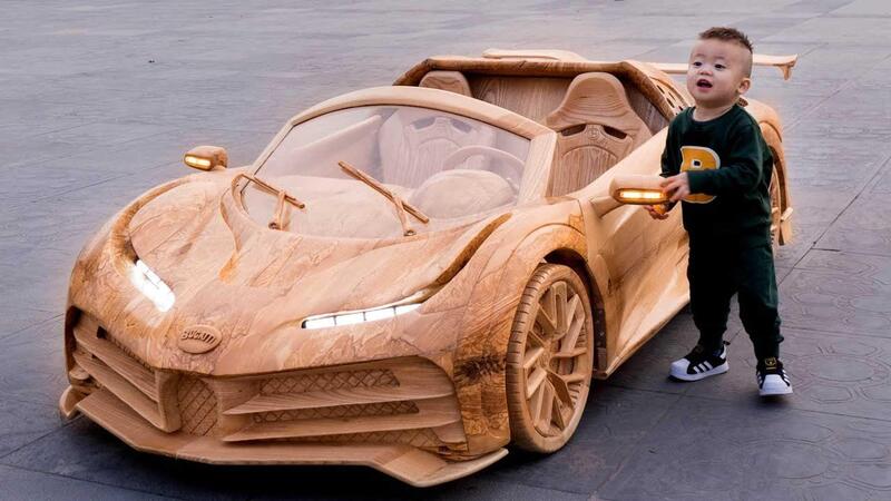 La Bugatti Centodieci scolpita nel legno &egrave; identica alla realt&agrave;