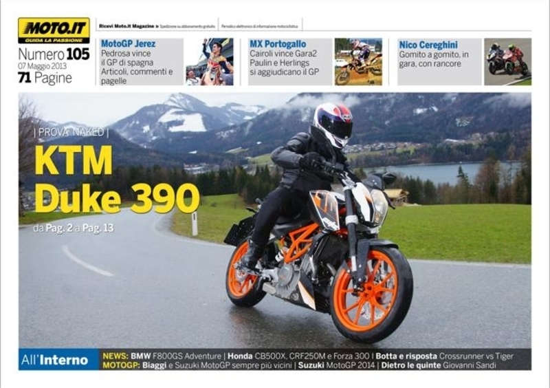 Magazine n&deg; 105, scarica e leggi il meglio di Moto.it  