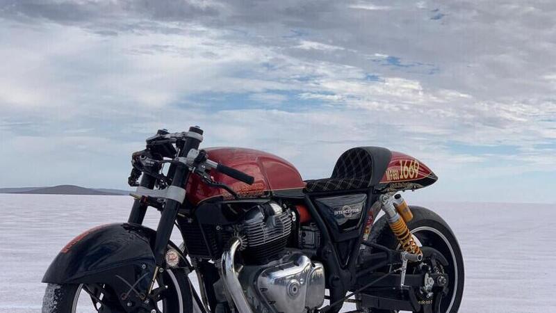 Una Royal Enfield Continental GT 650 da record: 215 km/h sul lago salato