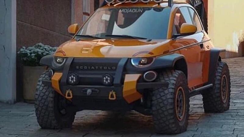 Stellantis meglio dei Transformers: con la Fiat 500 Scoiattolo offroad [spiazza anche il Suzukino?]