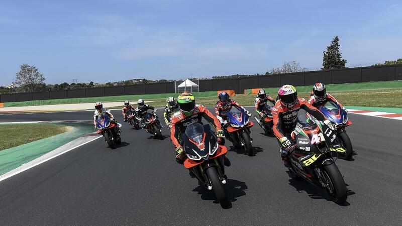 Aprilia, i campioni in pista a Misano