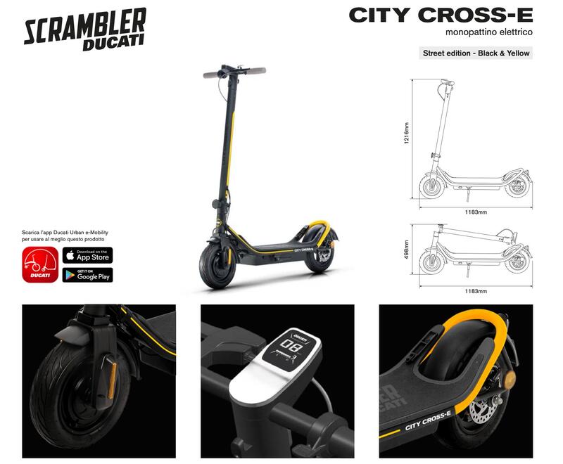 City Cross-E, il nuovo monopattino firmato Ducati Scrambler