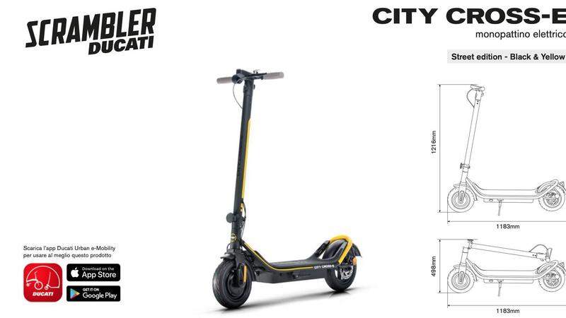 City Cross-E, il nuovo monopattino firmato Ducati Scrambler