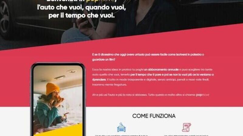 Da PopMove il noleggio &quot;flessibile&quot;, che si paga anche con Bitcoin