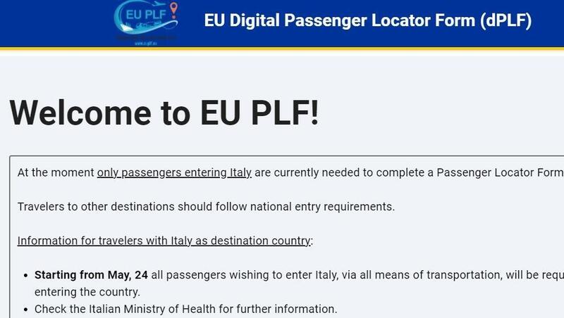 Viaggiare ed entrare in Italia venendo da Paesi esteri, Basta autocertificazione: serve il dPLF [online]