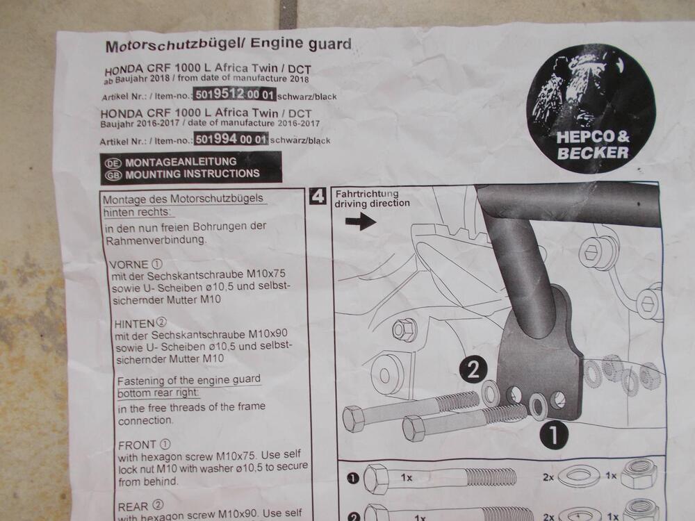 Protezione motore per Africa Twin 1000 Hepco & Becker GmbH (4)