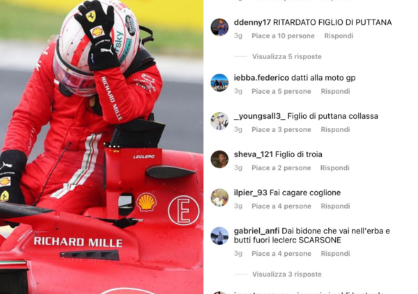 Ferraristi contro Stroll: il pilota sommerso dagli insulti online dopo l&#039;incidente con Leclerc