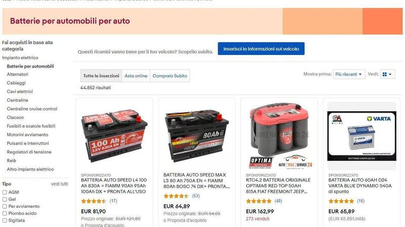 Guida all&rsquo;acquisto: trovare la batteria giusta per la vostra auto grazie a eBay