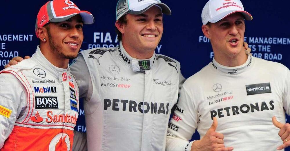 Hamilton e Schumacher visti da Rosberg: uno con pi&ugrave; talento, l&#039;altro pi&ugrave; diligente. Ecco le differenze secondo il tedesco