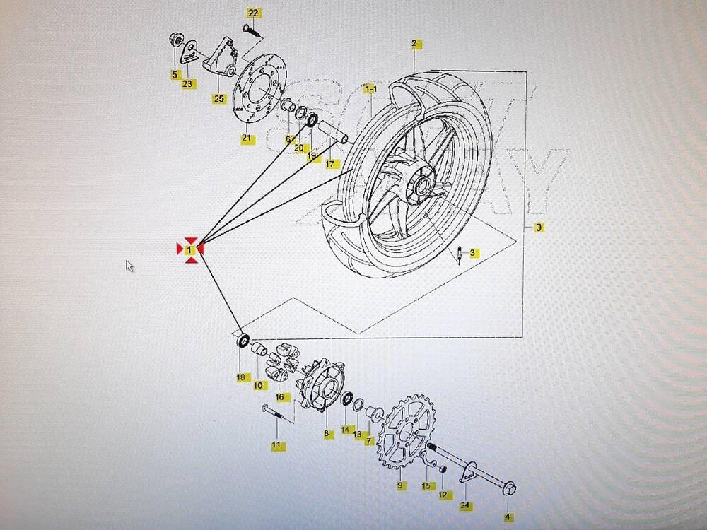 Componenti ruota posteriore Hyosung