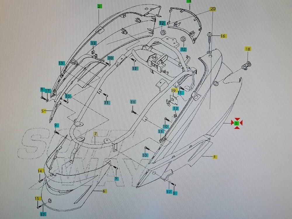 Cover laterale sinistra (MS3) Hyosung