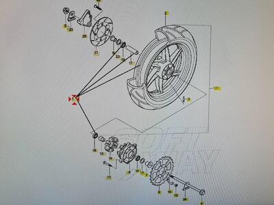 Componenti ruota posteriore Hyosung