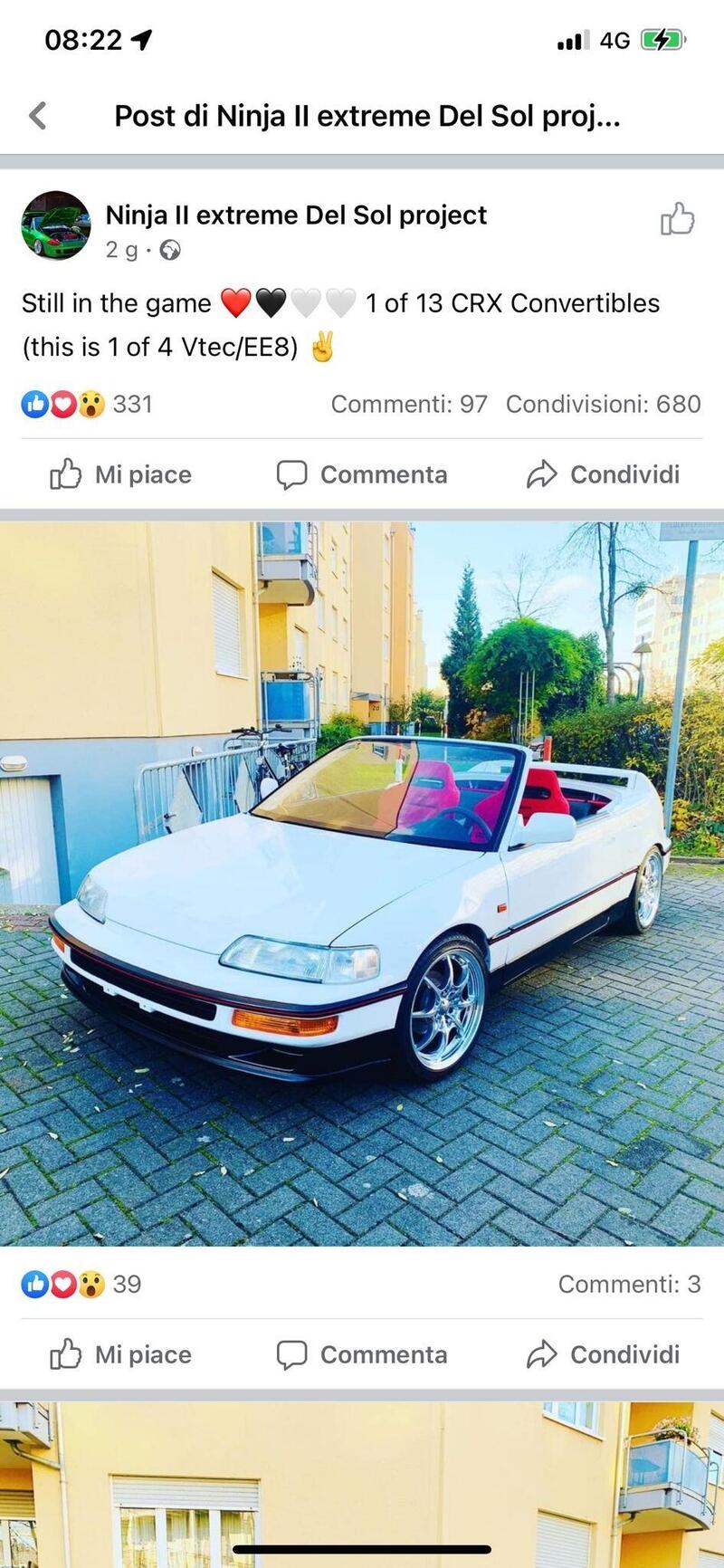 Una rarissima Honda, Sportiva dal sapore anni Ottanta? CRX Convertible