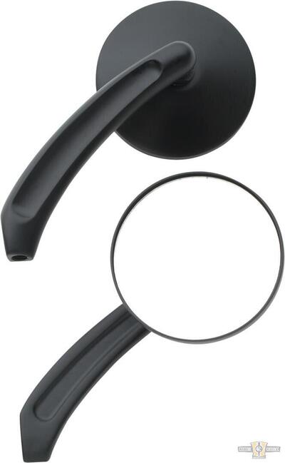 Specchietti tondi alluminio billet neri Custom Chr 