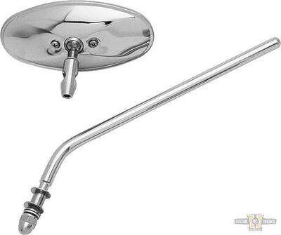 Specchietto ovale a stelo lungo cromato Custom Chr 