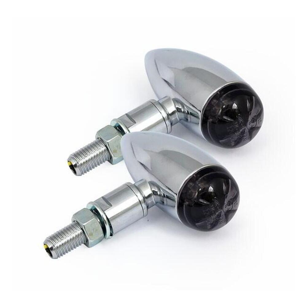 frecce a led Micro Bullet cromate lente fumè omolo 