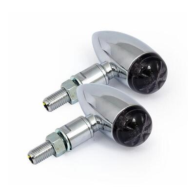 frecce a led Micro Bullet cromate lente fum&egrave; omolo 