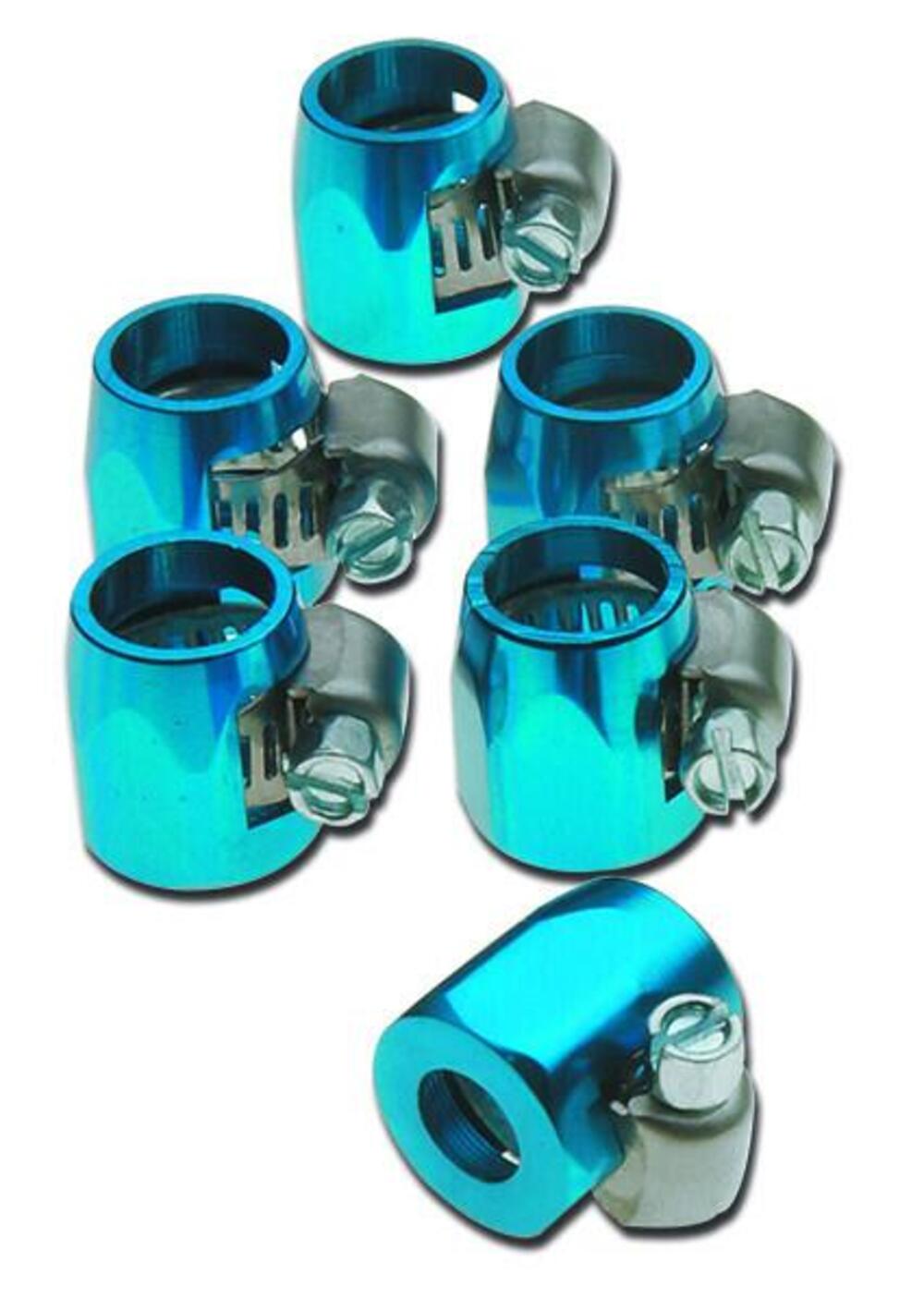 Fascette stringi tubo blu 1/4" (confezione da 6 pe 