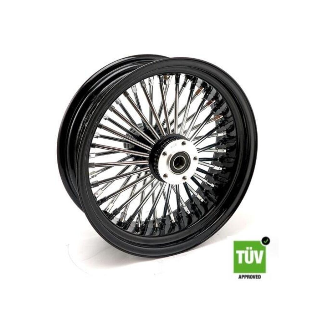 Ruota posteriore nera e cromo Big Spoke 48 raggi 1 