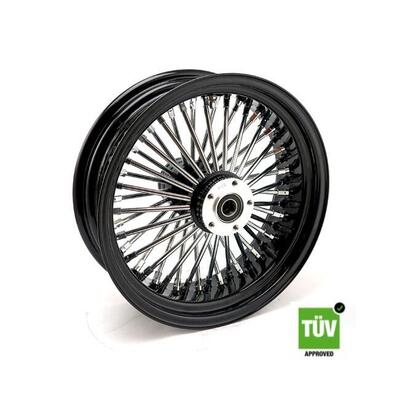 Ruota posteriore nera e cromo Big Spoke 48 raggi 1 