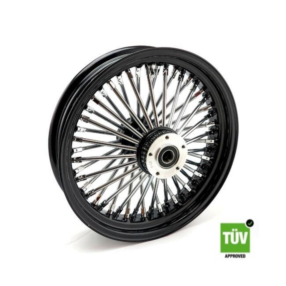 Ruota anteriore nera e cromo Big Spoke 48 raggi 16 