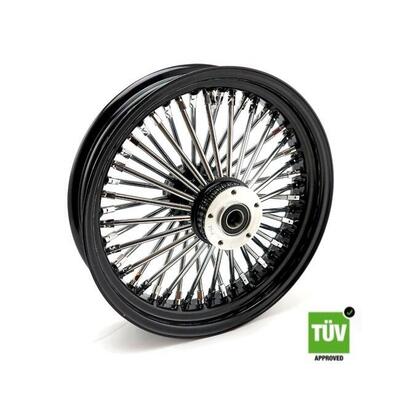 Ruota anteriore nera e cromo Big Spoke 48 raggi 16 