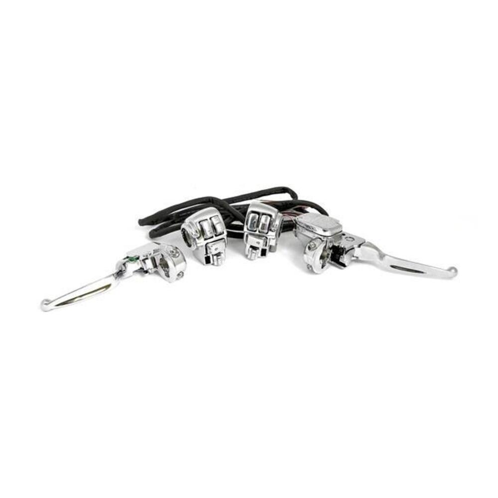 Kit comandi manubrio cromati per disco doppio da 1 