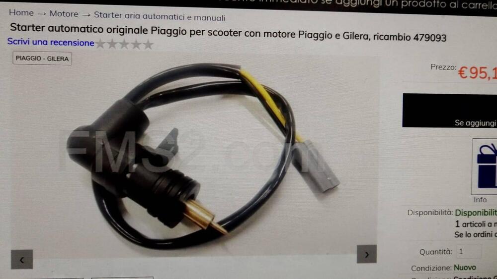 STARTER AUTOMATICO PIAGGIO E GILERA. COD. 479093